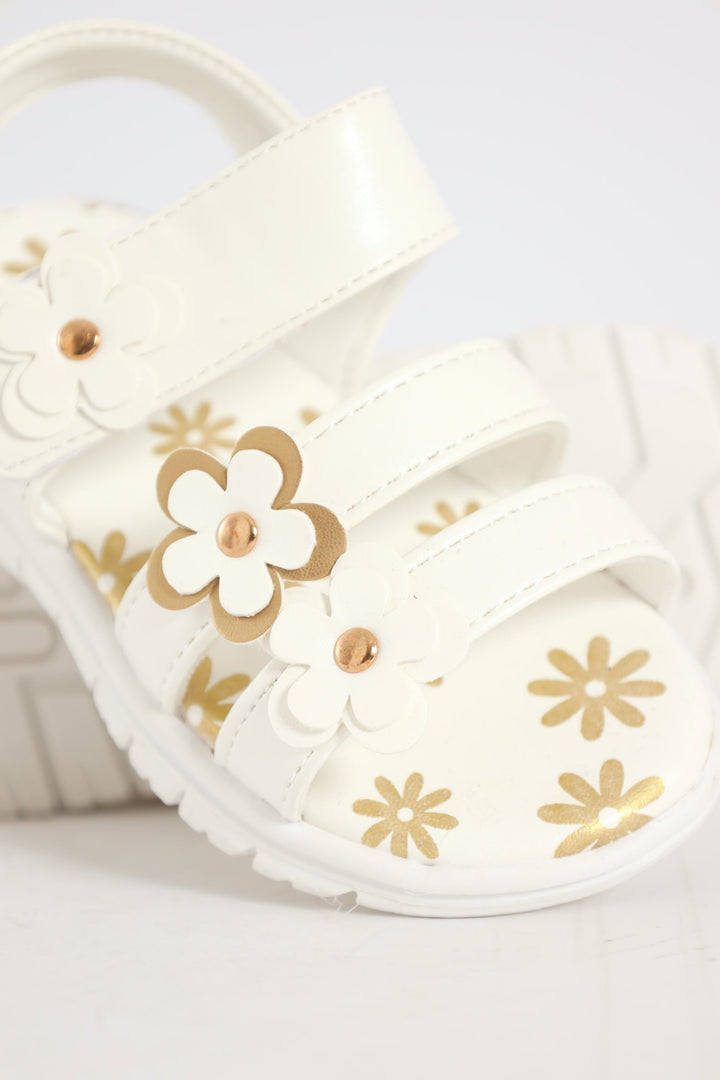Pre-Girls Multi Strap Comfort Sandal - White