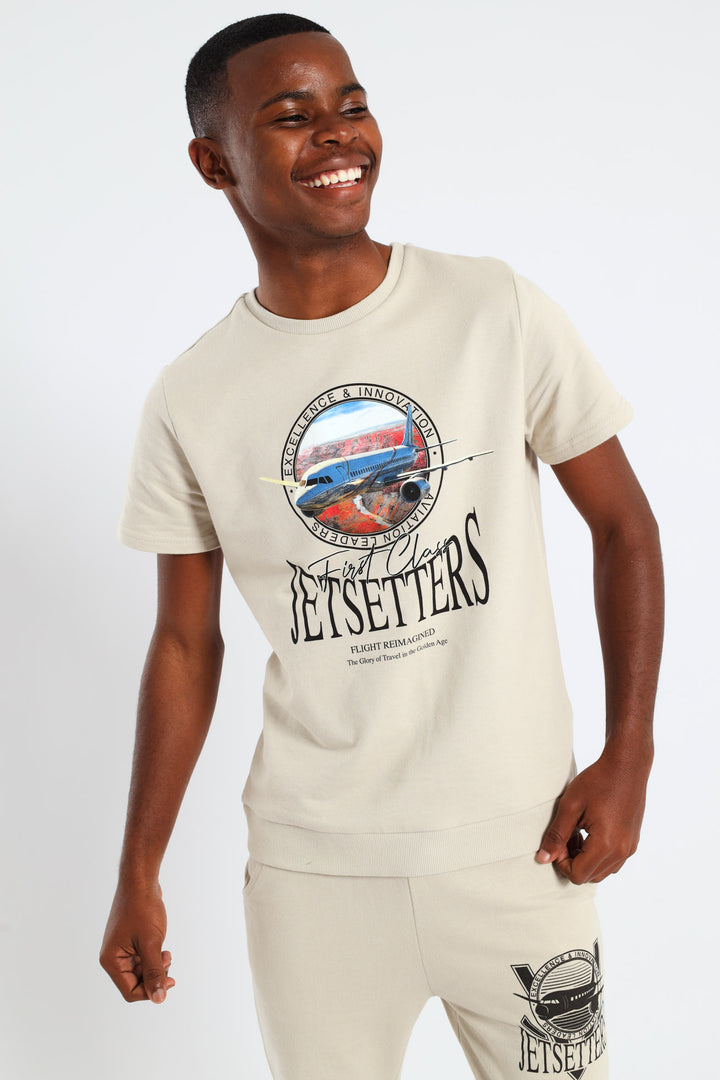 Boys Jet Setter Top - Light Stone