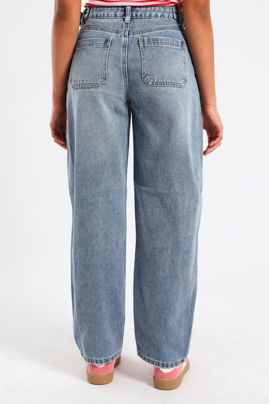 Girls Balloon Fit Denim - Dark Blue