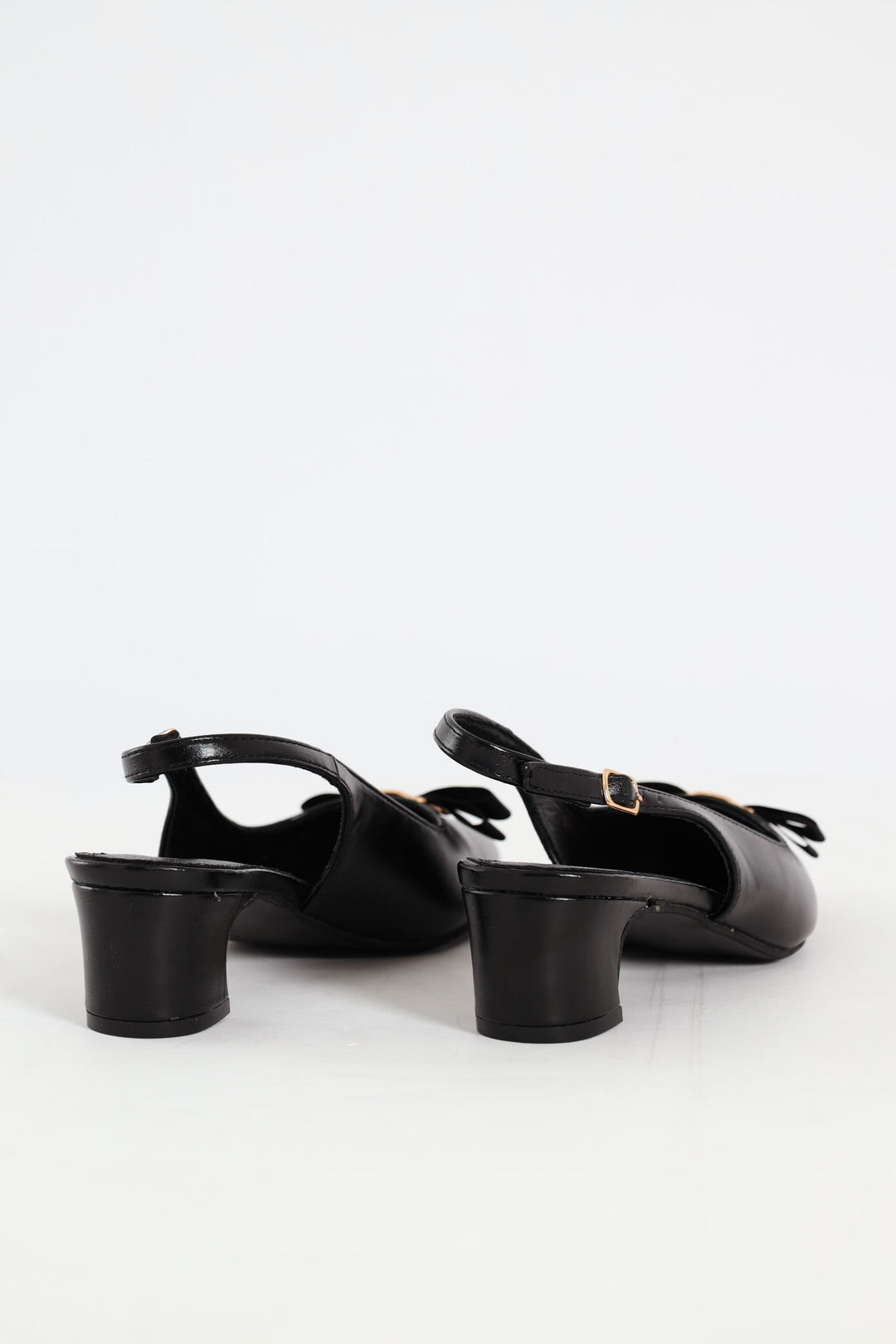Bow Slingback Kitten Heel - Black