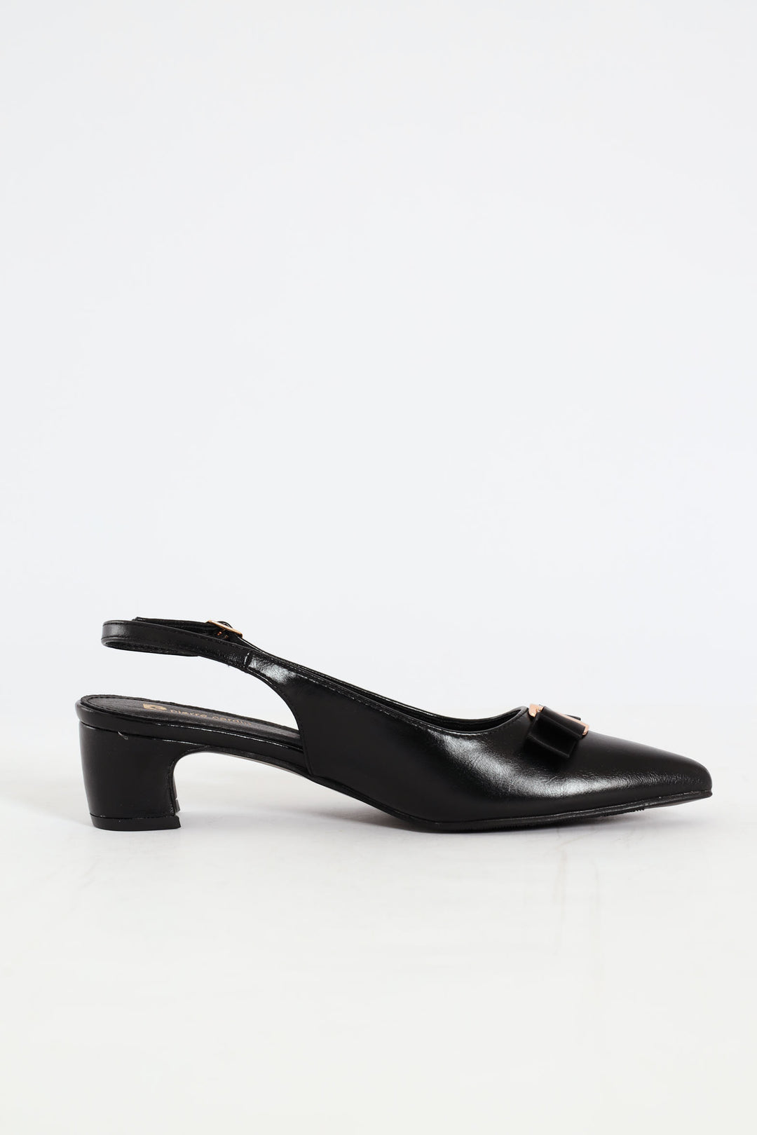 Bow Slingback Kitten Heel - Black