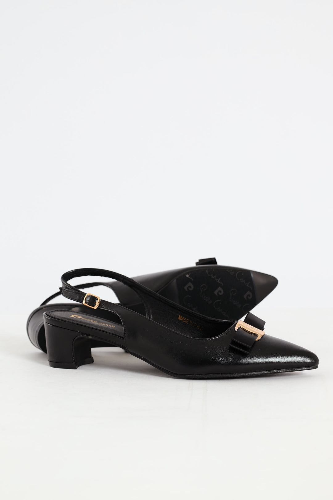 Bow Slingback Kitten Heel - Black