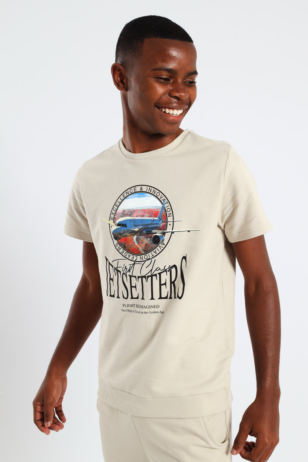 Boys Jet Setter Top - Light Stone