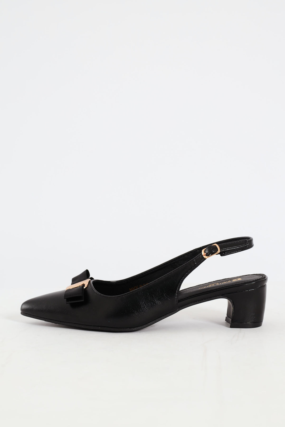 Bow Slingback Kitten Heel - Black