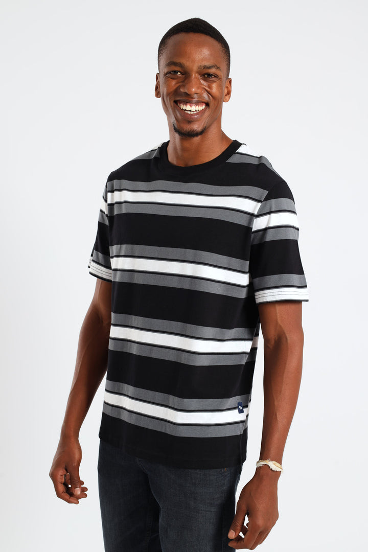 Multi Stripe Tee - Black
