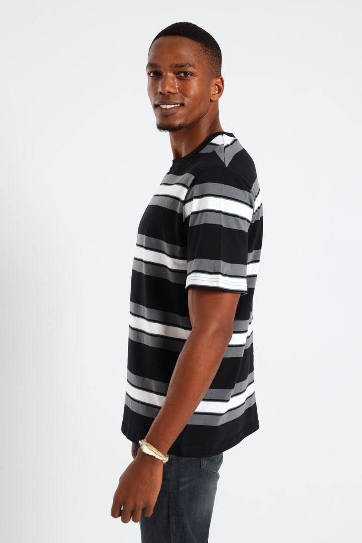 Multi Stripe Tee - Black