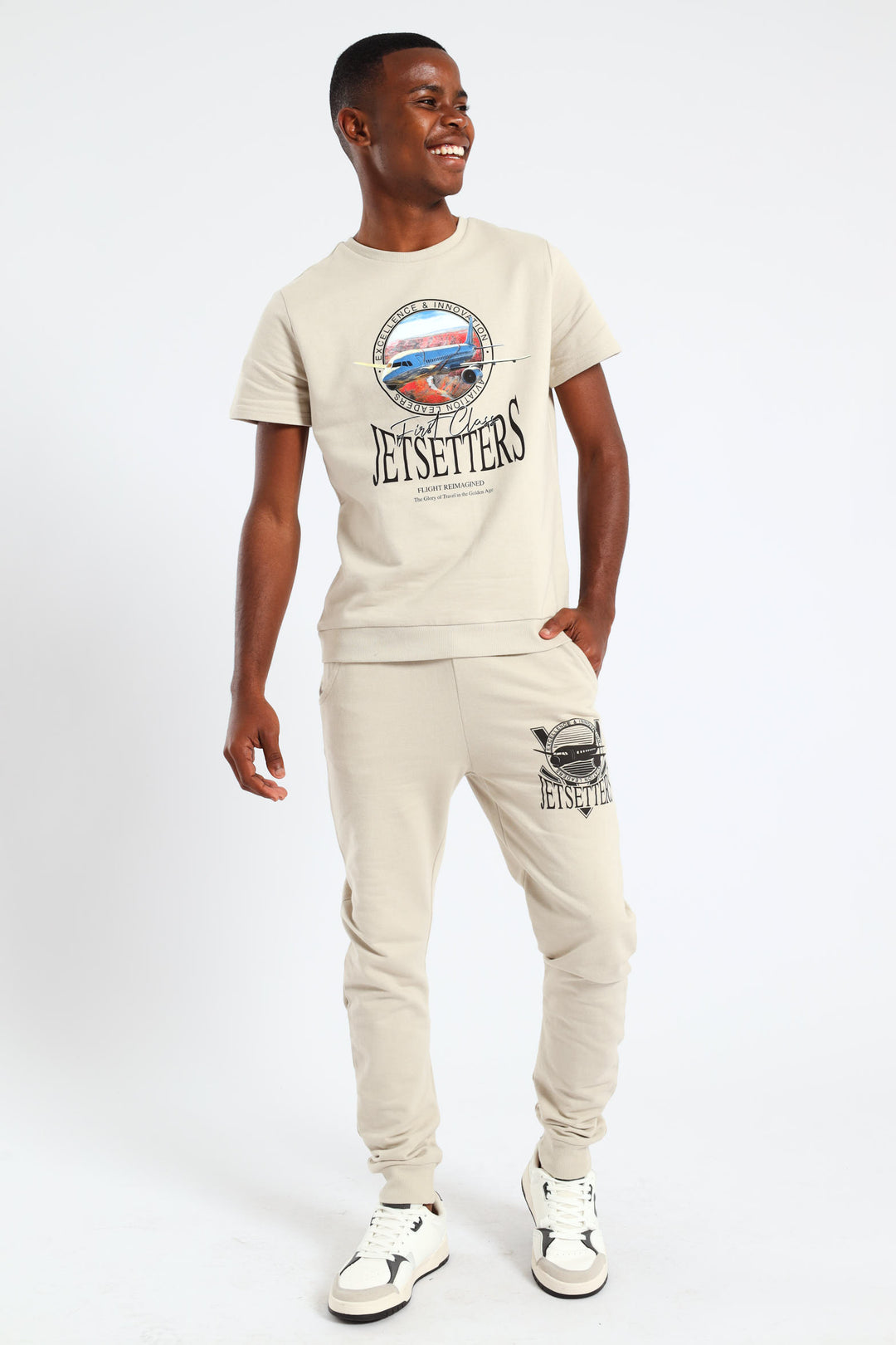 Boys Jet Setter Top - Light Stone