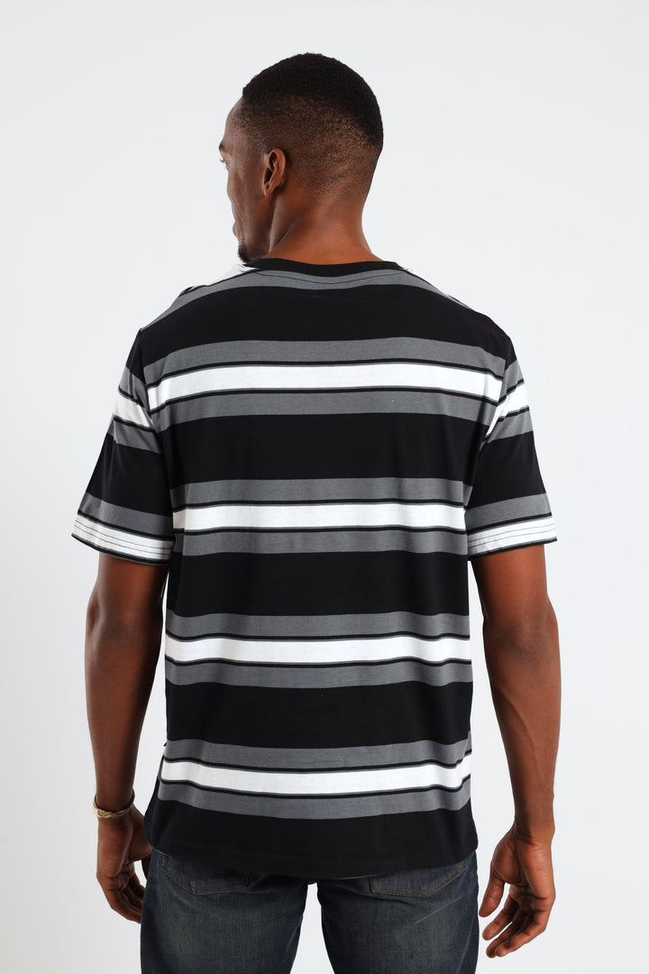 Multi Stripe Tee - Black