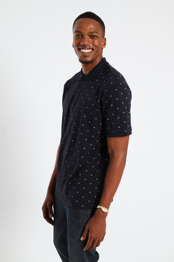 Arrowhead Print Golfer - Navy