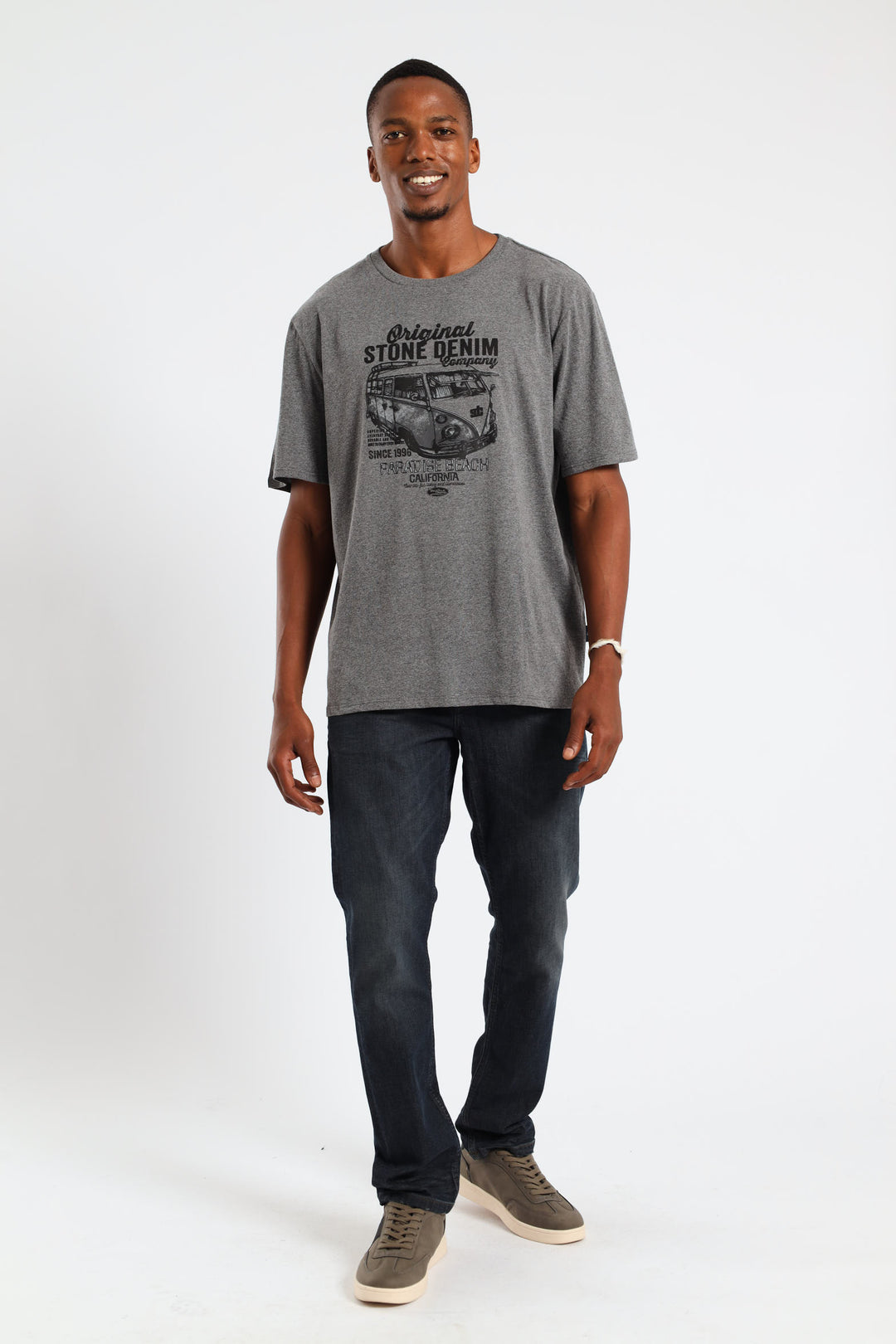 Camper Road Trip Photo Tee - Charcoal Melange