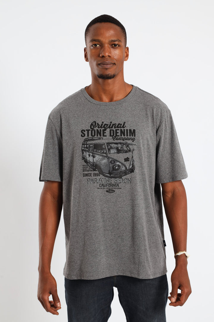 Camper Road Trip Photo Tee - Charcoal Melange