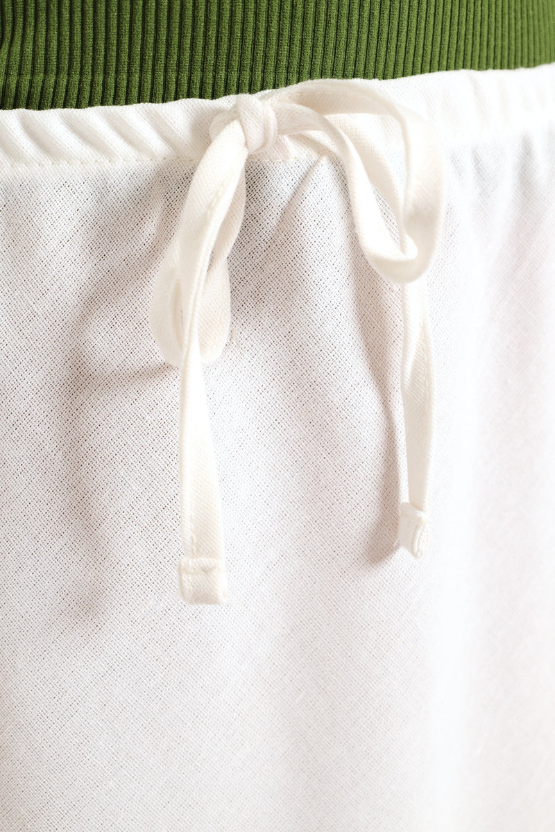 Girls Linen Bias Cut Midi Skirt - White