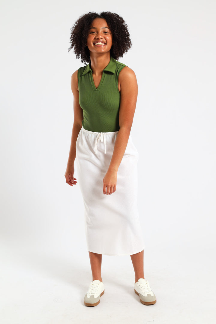 Girls Seamless Johnny Collar - Fatigue