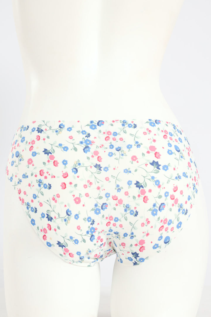 3 Pack Seamless Bikini Panties - Floral/Green/Blue