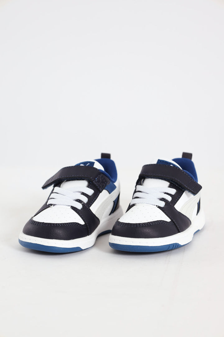 Pre-Boys Rebound V6 Lo Sneaker - White/Black