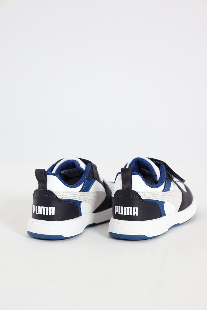 Pre-Boys Rebound V6 Lo Sneaker - White/Black