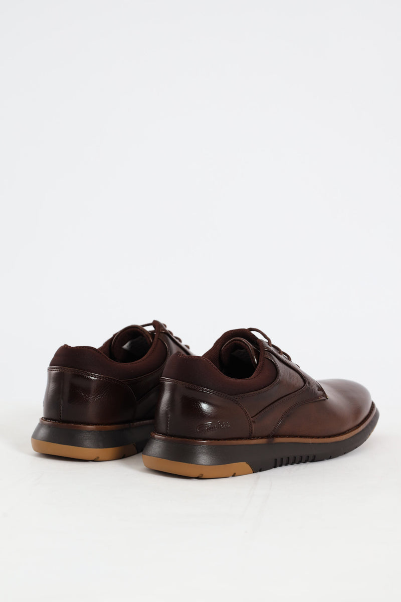 Padded Collar Smart Casual Shoe - Brown