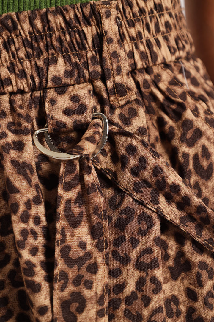 Girls Leopard Cargo Skirt - Multi