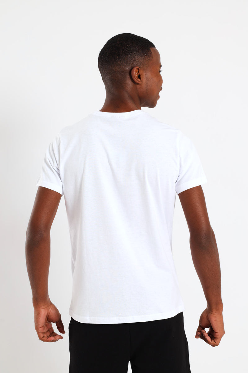 Boys Basketball Teddy Printed Tee - White