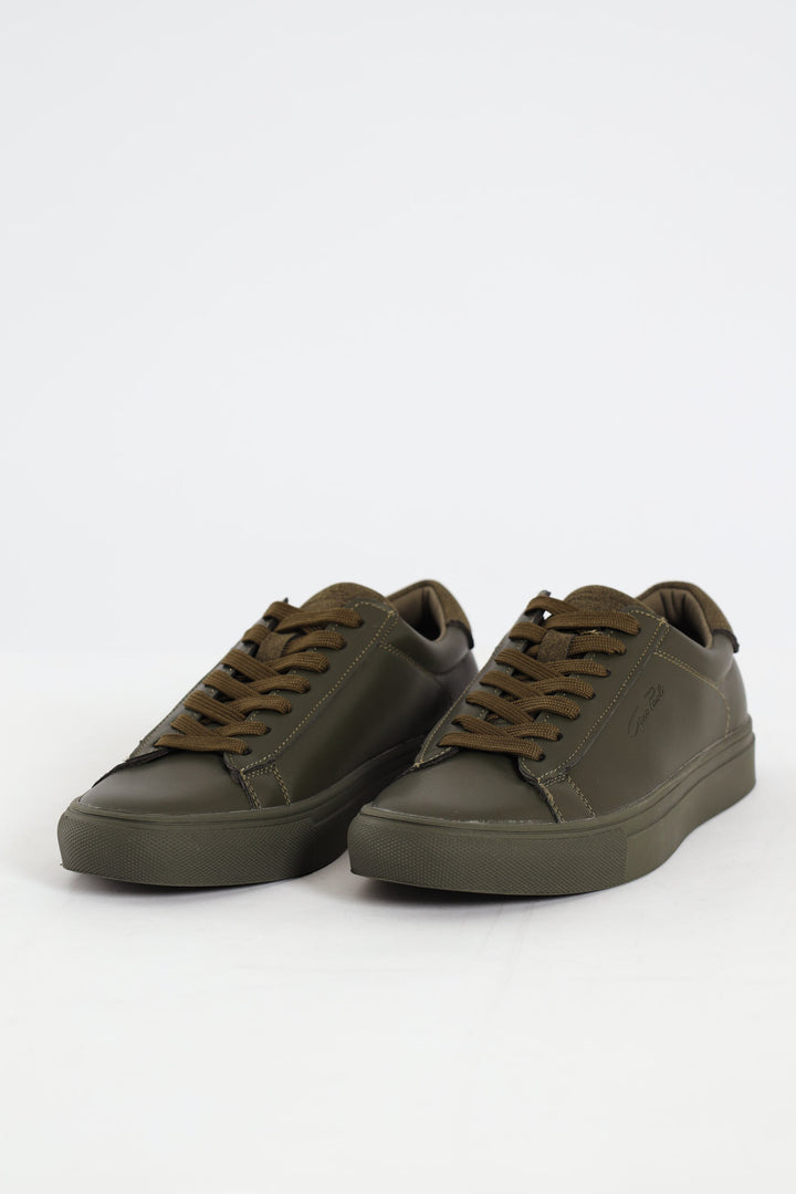 Atlas Plain Lace Up Sneaker - Olive