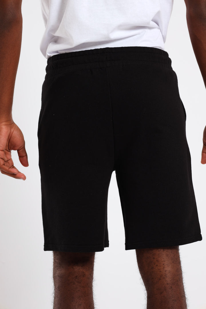 Boys Fleece Printed Short - Black
