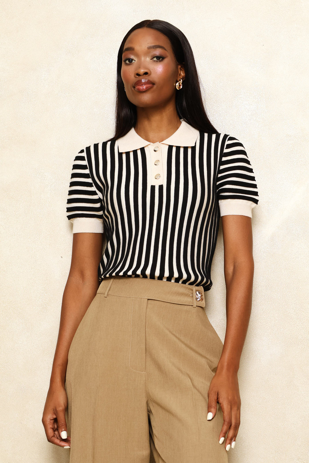 Button Two Tone Golfer - Black
