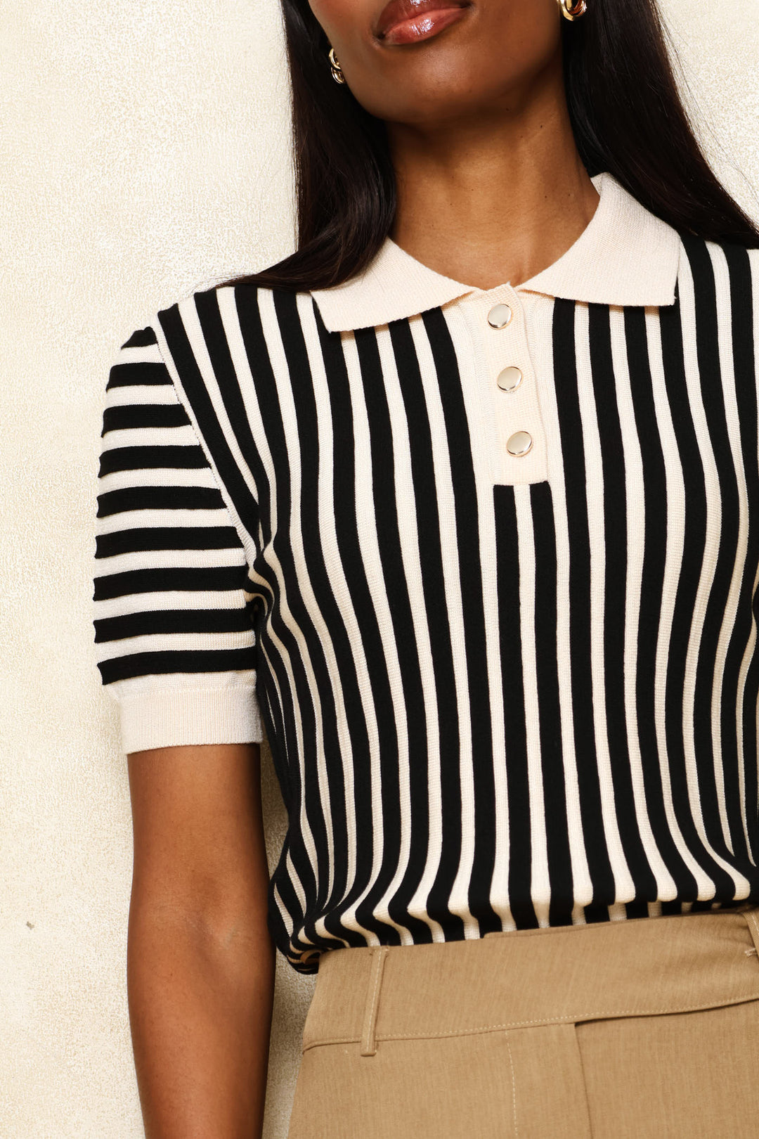 Button Two Tone Golfer - Black