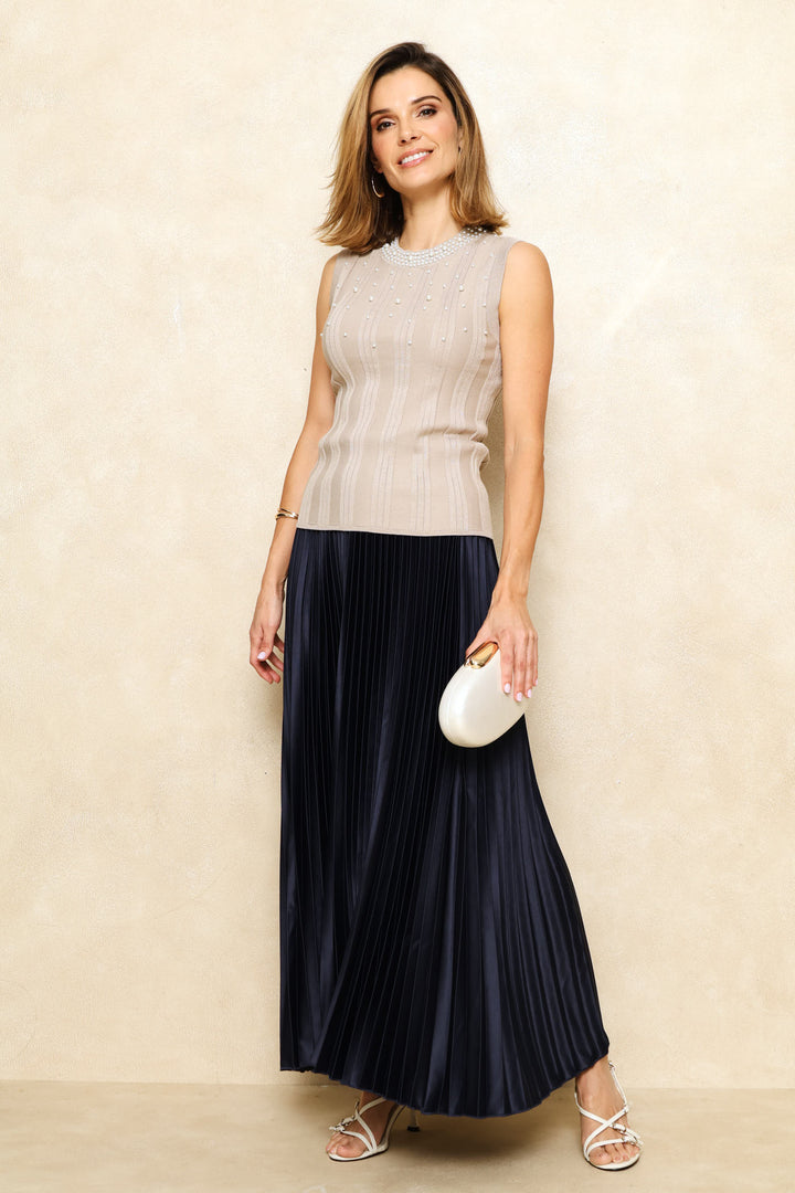 Textured Pearl Pullover - Taupe