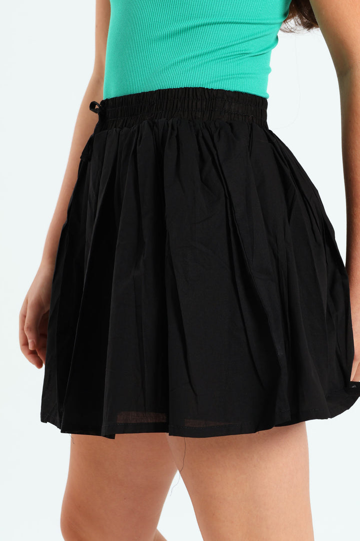 Girls Voile Lined Skirt - Black