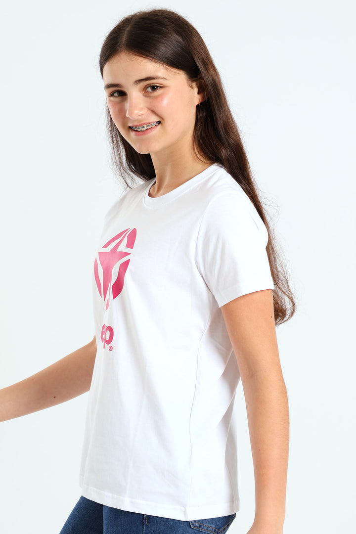 Girls Star Logo Tee - White