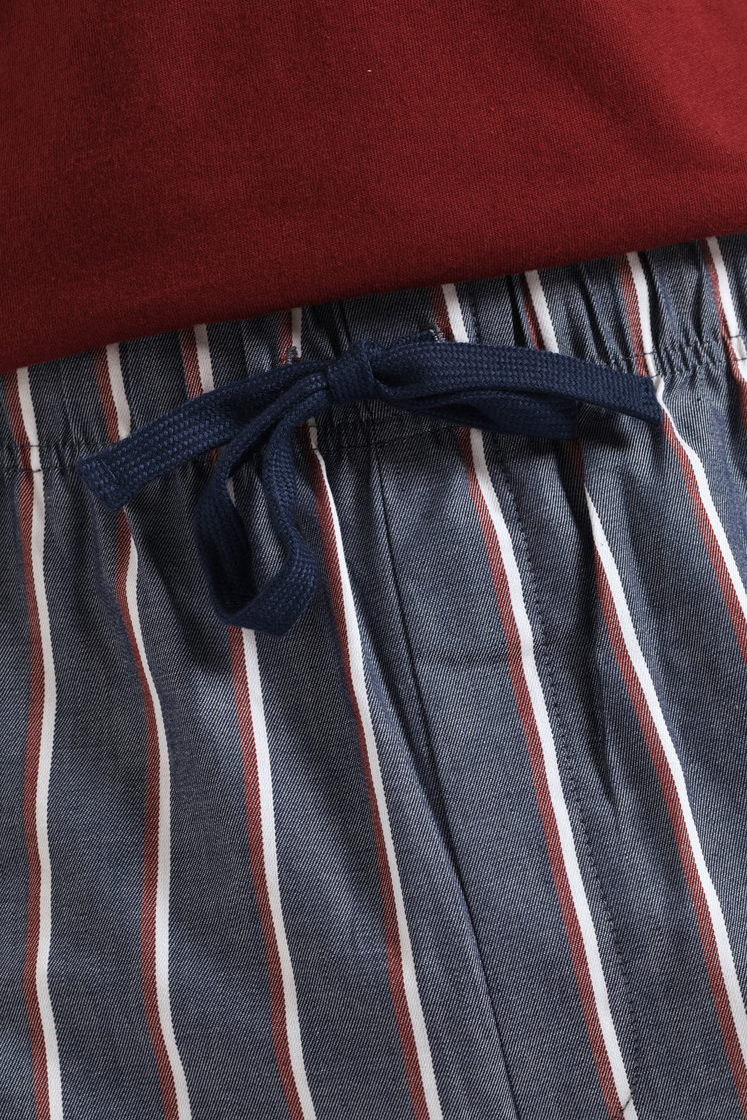 Stripe Woven Shorts - Navy/Burgundy/White