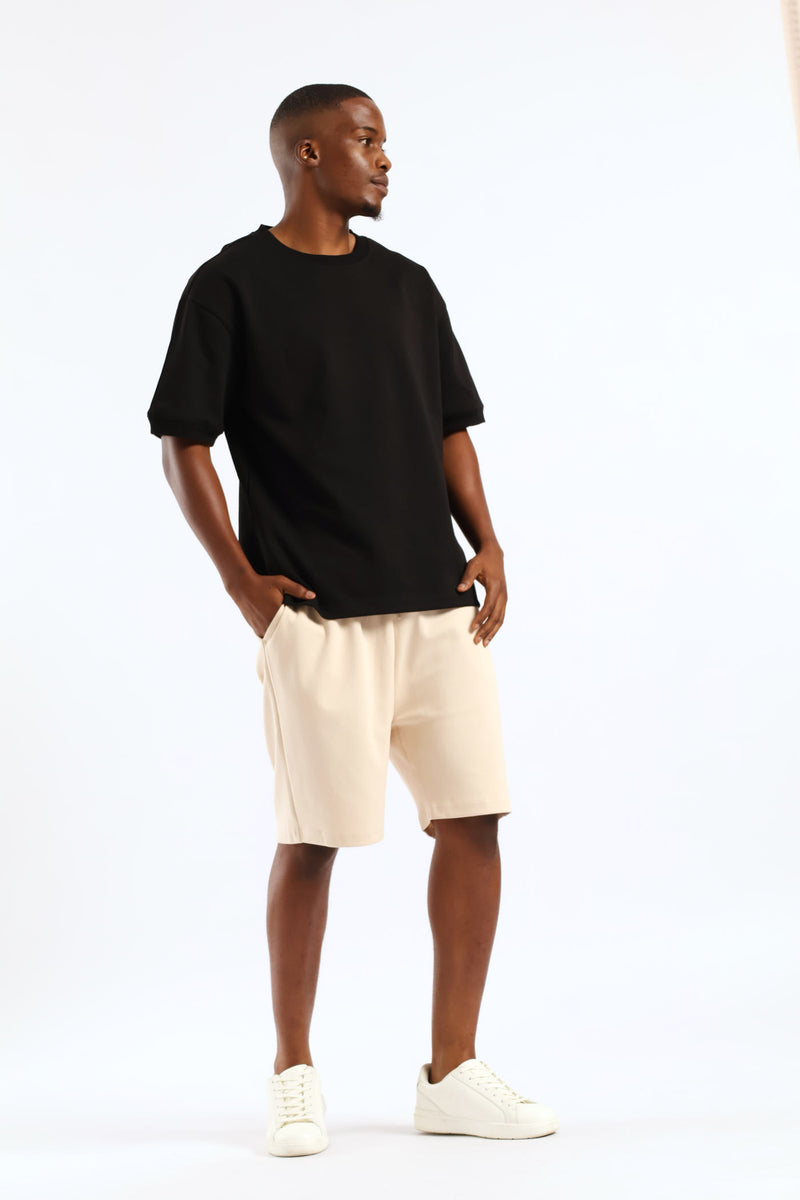 Interlock Pull On Shorts - Stone
