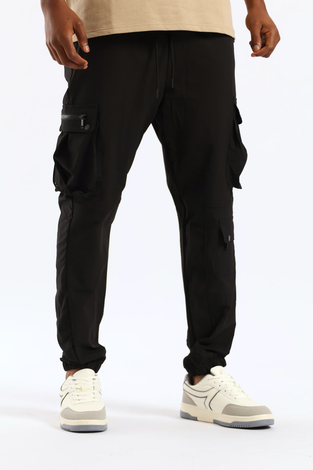 Nylon Multi Pocket Jogger - Black