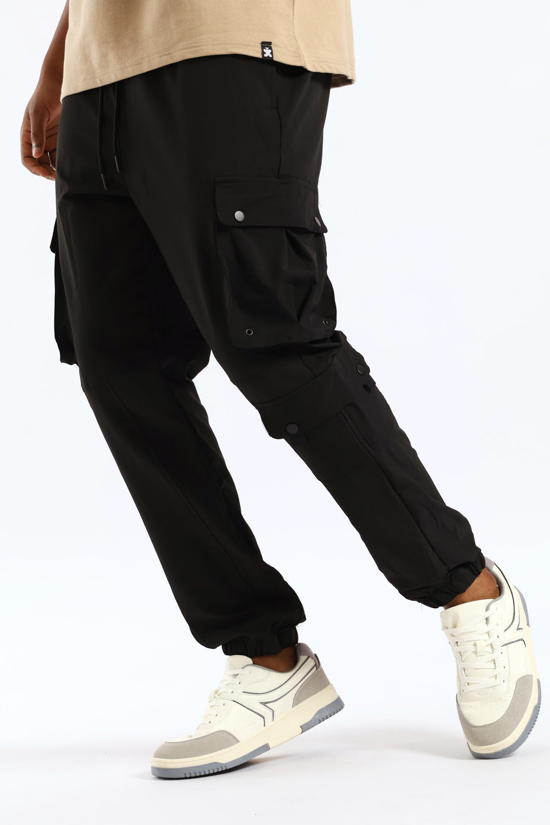 Nylon Multi Pocket Jogger - Black