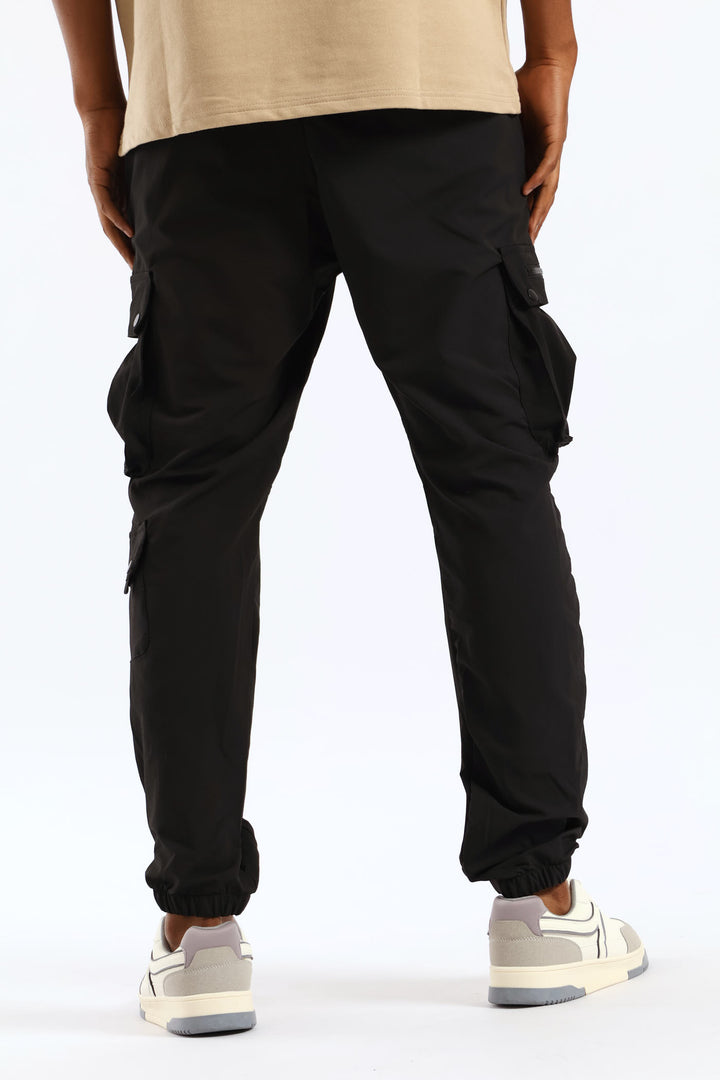 Nylon Multi Pocket Jogger - Black