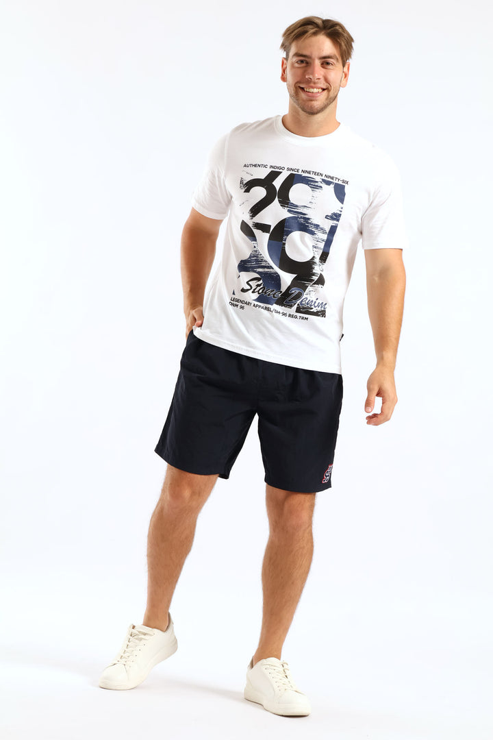 Crown Applique Swim Short - Navy