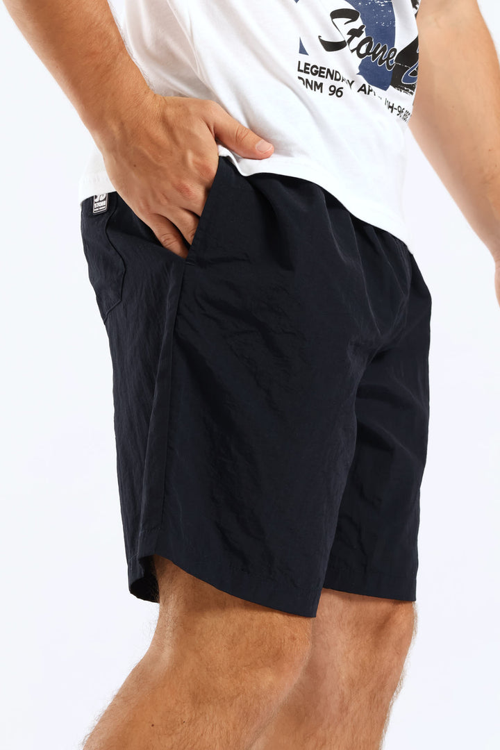 Crown Applique Swim Short - Navy