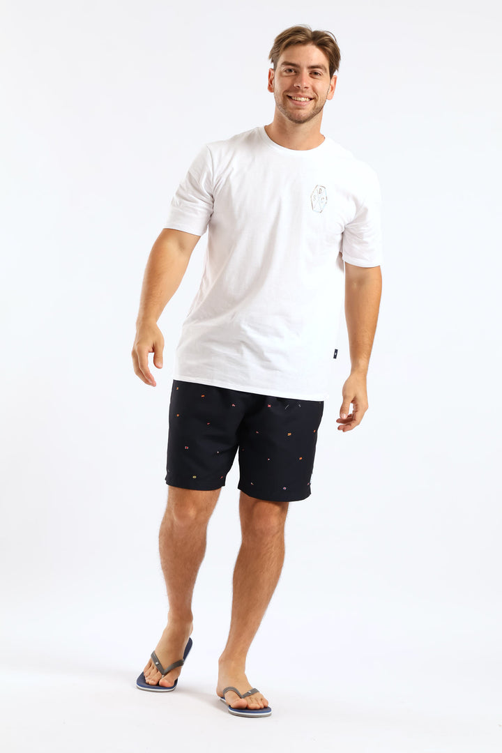 Playas De Miami Front & Back Tee - White