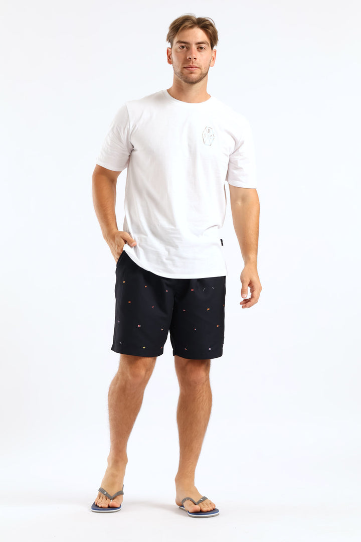 Flag Swim Short - Navy
