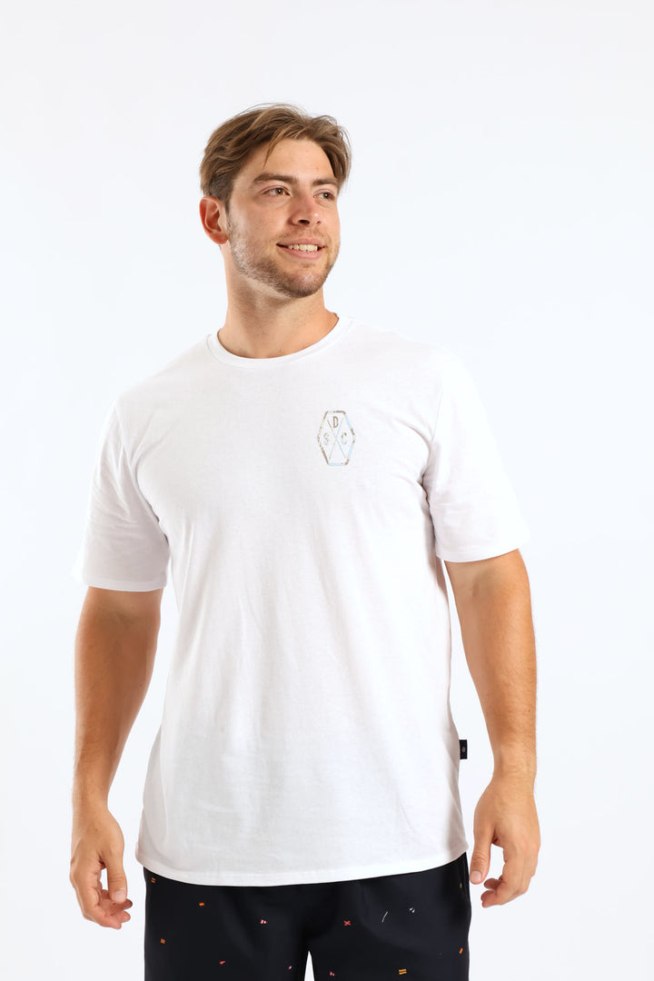 Playas De Miami Front & Back Tee - White