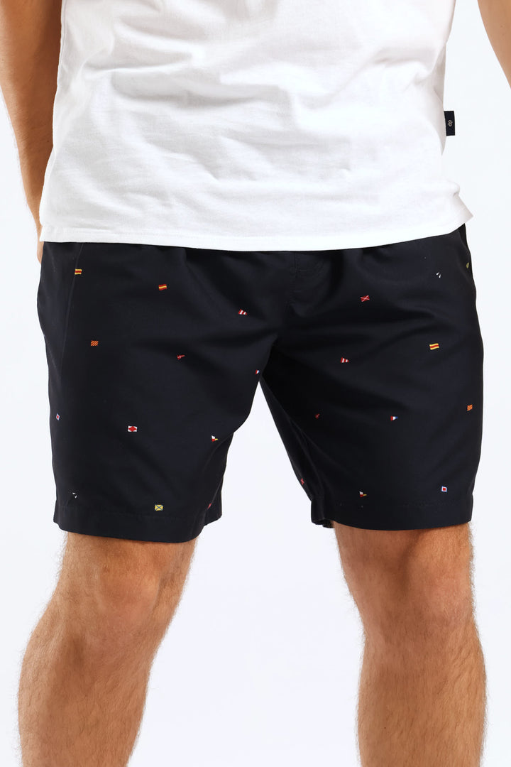 Flag Swim Short - Navy