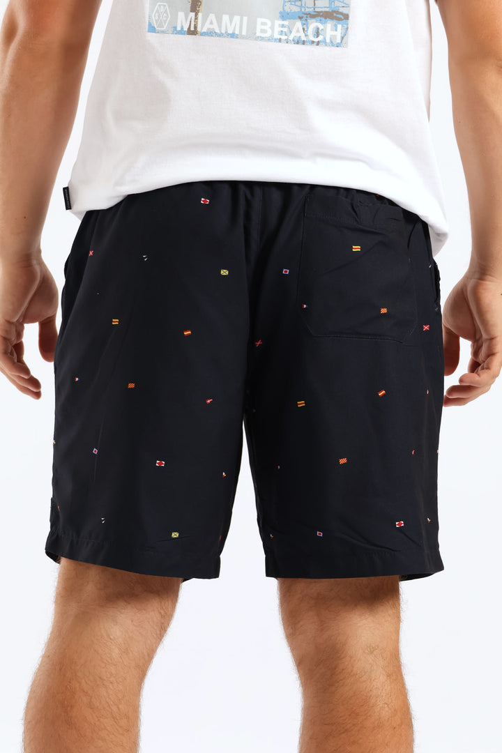 Flag Swim Short - Navy