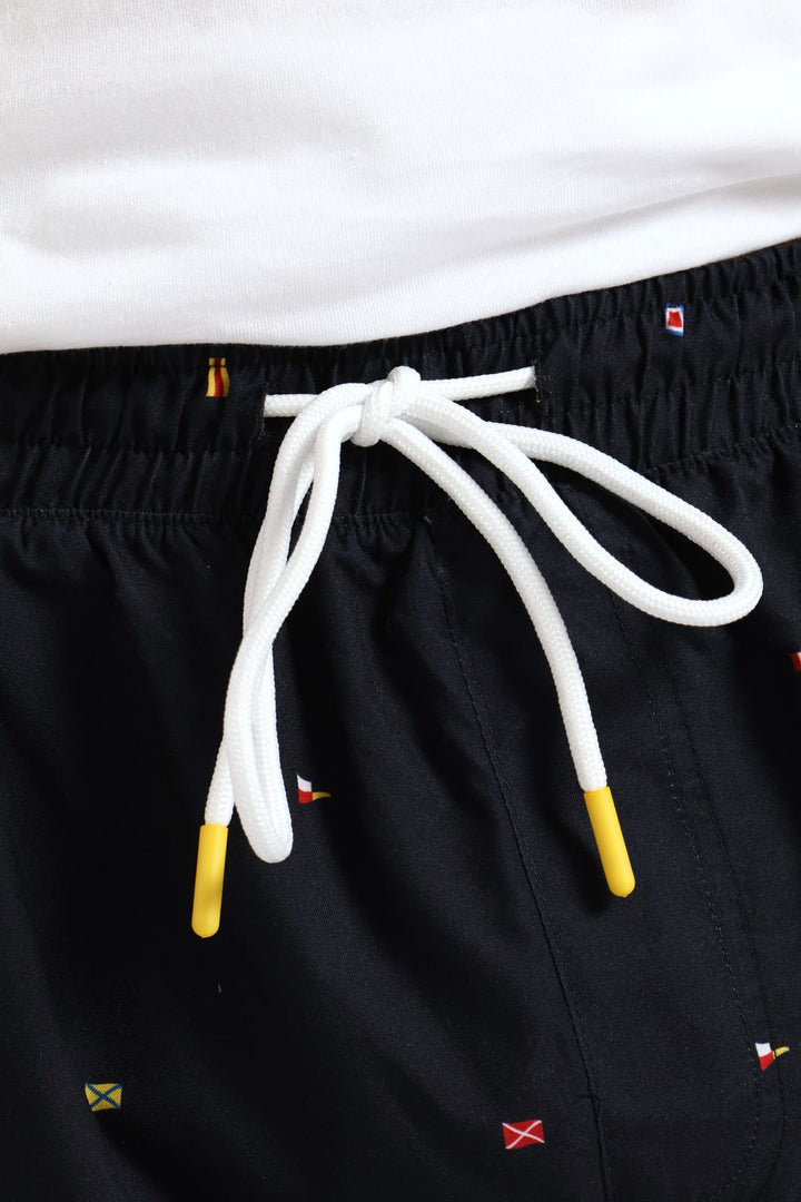 Flag Swim Short - Navy
