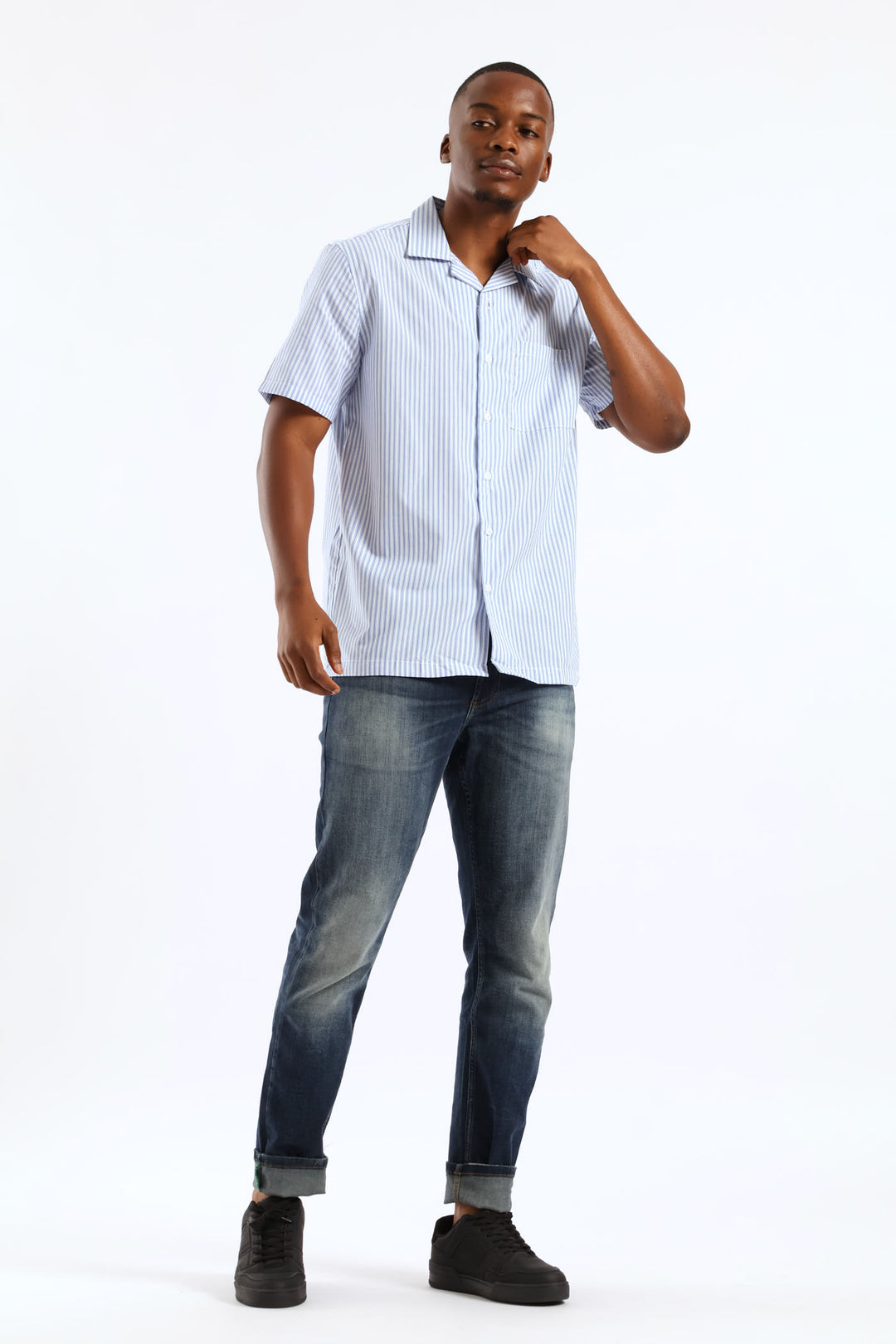 Stripe Boxy Shirt - Blue/White