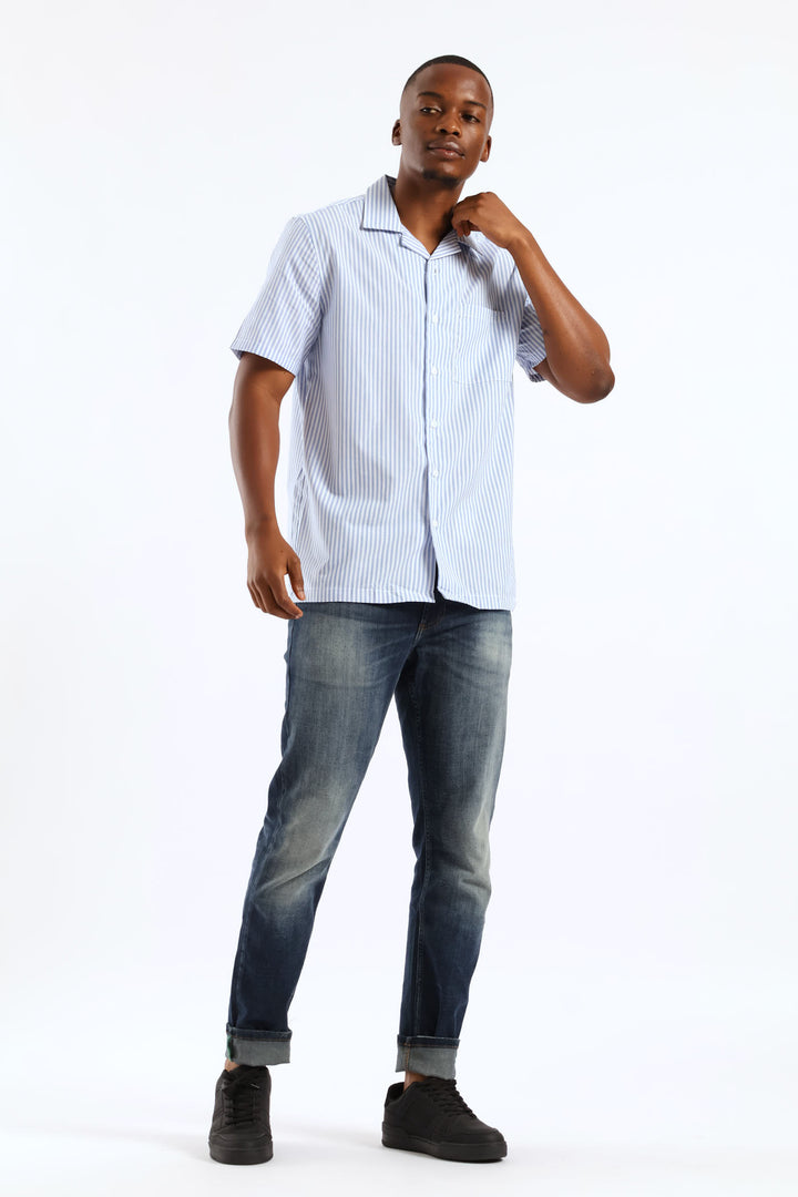 Stripe Boxy Shirt - Blue/White