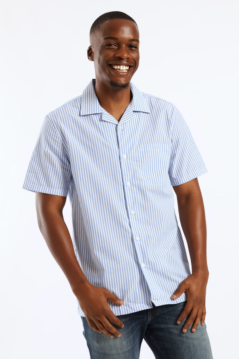 Stripe Boxy Shirt - Blue/White
