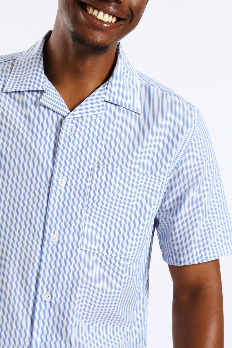 Stripe Boxy Shirt - Blue/White