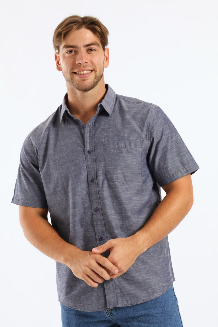 Ringspun Slub Button Down Shirt - Blue