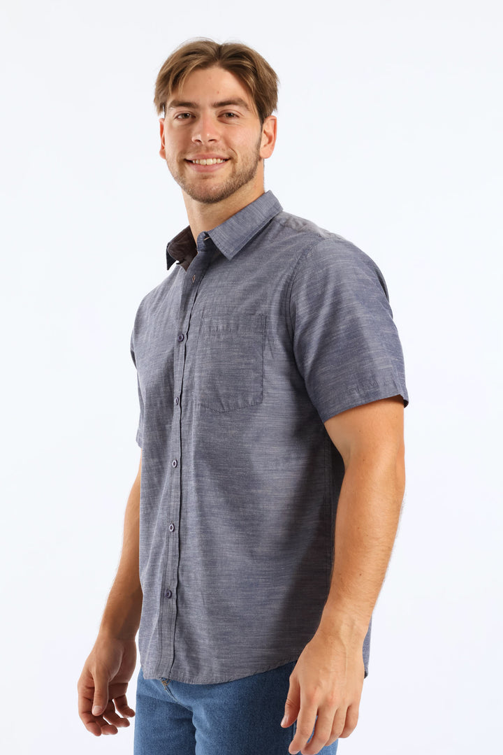 Ringspun Slub Button Down Shirt - Blue