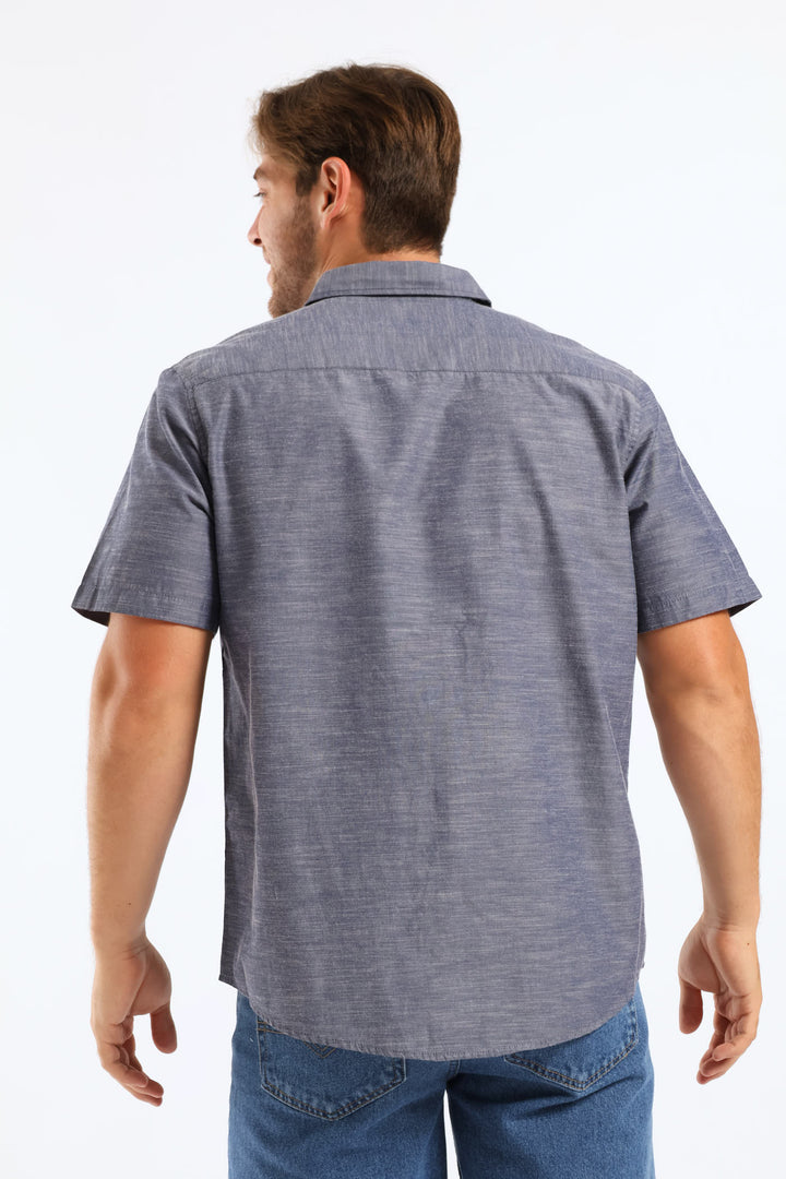 Ringspun Slub Button Down Shirt - Blue